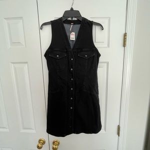 free people denim mini dress